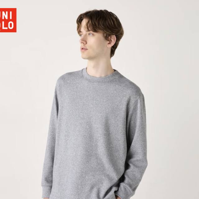 今日必买：UNIQLO 优衣库 男装女装柔软针织摇粒绒圆领套头衫T恤470641 03 灰色 2XL /185/112C