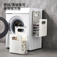 天丂 折叠脏衣篮 挂墙免打孔壁挂式家用卫生间放衣服脏衣篓收纳筐 折叠脏衣篮【白色】