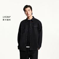 JACK&JONES 杰克琼斯 秋季外套男潮流时尚上衣宽松翻领长袖衬衫外套男装
