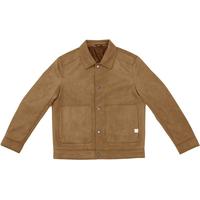 PLUS会员：CAT 25春夏男士户外休闲复古麂皮绒翻领工装夹克外套 卡其 L