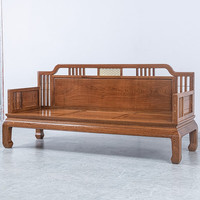 寻古 红木家具非洲鸡翅木（学名：非洲崖豆木）沙发实木新中式宝座客厅长沙发椅组合全原木Q 三人