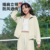 班尼路外套女运动套装女装2025年秋冬季上衣服裤子两件套小个子潮流 浅卡其-两件套 【NJ45款】 L