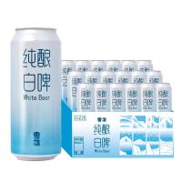 百亿补贴：雪花 啤酒纯酿白啤11度500ml*18听