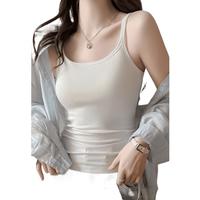 Ordifen 【免穿文胸蚕丝抑菌】褶皱收腰带胸垫吊带美背内衣女薄秋打底背心