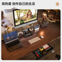 PLUS会员：乐歌 黑武士MAX电竞桌电动升降电脑桌站立办公1.4m灰木纹
