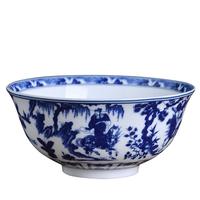 LICHEN釉下彩陶瓷碗景德镇高温青花瓷器餐具萧何月下追韩信图DIY搭配 7英寸面碗