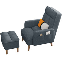 徽月 no 懒人沙发椅阳台靠背椅子午休折叠小户型阳台客厅单人小沙发 深灰麻布 单独储物脚踏