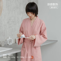 SANLI 三利 浴袍女吸水速干夏纯棉薄款四季通用酒店浴衣男睡袍
