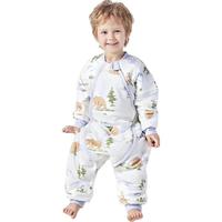 ibaby/英伦宝贝儿童恒温分腿睡袋宝宝连春秋冬体睡衣抑菌婴儿防踢被D 【不夹棉款】棕熊探险(室温24-28℃) 110码【参考身高100-110cm】