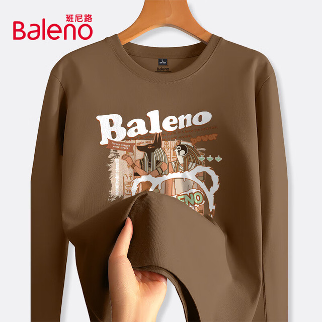 Baleno 班尼路 美式涂鸦风 100%纯棉长袖t恤 咖 JPB壁画埃及D 3XL