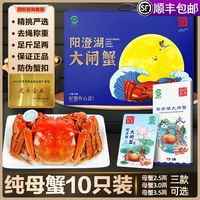 百亿补贴：四记联洋 阳澄湖大闸蟹纯母蟹 2.5两*10只 中秋礼品蟹卡券