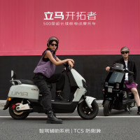 今日必买：立马电动车 立马电动摩托车开拓者 500里长续航电动车72V38Ah石墨烯电池 智能辅助驾驶电瓶车 金属黑 消光金属黑
