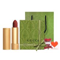 移动端、京东百亿补贴：GUCCI 口红绒雾哑光208碎花套装唇釉礼盒装505  绒雾口红 505#意式红棕