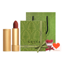 GUCCI 古驰 口红绒雾哑光208碎花套装唇釉礼盒装505  绒雾口红 505#意式红棕