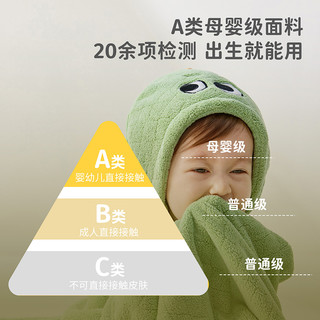 柠檬宝宝斗篷浴巾儿童带帽浴袍初生婴儿秋冬裹巾吸水速干四季