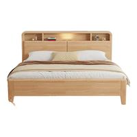 莱仕达北欧实木床小户型1.5米双人主卧储物婚床民宿床YF8116 1.5硬靠床 1.5*2米框架床(硬靠储物+京仓发)