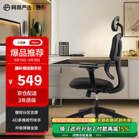 网易严选 小蛮腰双背人体工学椅 S5PRO 黑色无搁脚