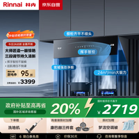 林内 抽油烟机侧吸式家用黑色油烟机24m³双循环风量 挥手智控 琢光系列 10JD