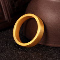 凯福珠宝 HOIFOOK JEWELLERY 黄金戒指 实心光面福慧结婚戒指  11号12.46克（以实际克重）