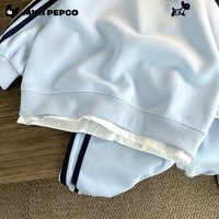 小猪班纳儿童卫衣套装春秋季男女童运动韩版时尚洋气中大童两件套童装 T06圆领卫衣套装天蓝 150 cm