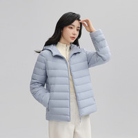 IKEUOZI2025秋季新款韩版休闲百搭连帽外套小个子面包轻薄羽绒服女