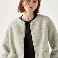 UNIQLO 优衣库 女装仿羊羔绒摇粒绒圆领开衫/外套472938 07 青灰色