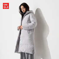 优衣库女装无缝羽绒长大衣/厚羽绒保暖外套473548 02 浅灰色 3XL /175/108C