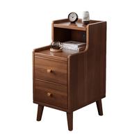 姗姗木艺生态板床头柜卧室小型床边柜窄柜子夹缝置物收纳柜 【实木生态板】胡桃色20cm