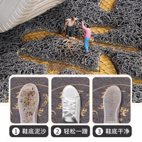 百菲高级感防滑进门地垫入户门丝圈脚垫门口地毯入门门垫门外蹭脚垫子 欢迎光临-灰色【升级压花烫金】 80cm*120cm 1件数 更耐脏更防滑