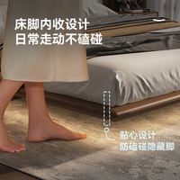 狄普 DIPU 意式极简悬浮床实木皮床政府补贴真皮床现代简约主卧双人床迪芙尼 旗舰版-悬浮床（送灯）+1.8m框架