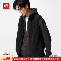 优衣库男装女装防风背心休闲马甲机能外套防泼水户外25新款484335 09 黑色 M /170/92A