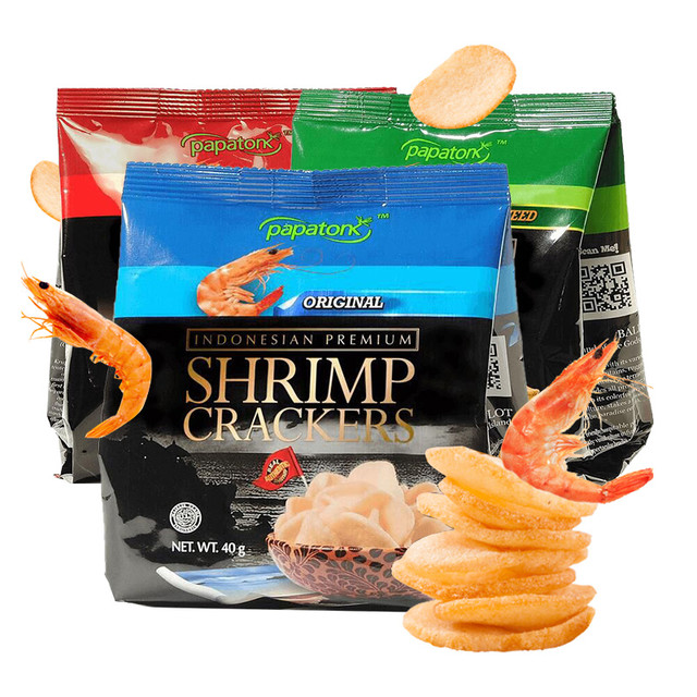 88VIP：papatonk 印尼啪啪通网红休闲膨化追剧零食怀旧特产经典原味鲜虾片薯片小吃