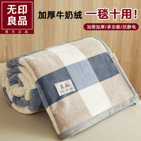 无印良品 MUJI 无印良品 秋冬牛奶绒毛毯 150*200cm 蓝色