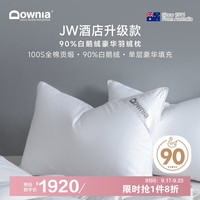 杜维雅 枕芯 100支全棉抗菌五星级酒店豪华款90%白鹅绒羽绒枕 74*48CM
