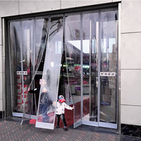 迪茵 夏季pvc空调门帘子防蚊虫商用磁吸隔断帘 透明2.0mm40cm宽2.4米长