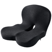 李绅 记忆棉连体坐垫靠背靠垫靠枕学生办公室椅子椅垫 深灰44*42*32cm