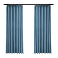 铭聚布艺（MINGJU）窗帘全遮光简约成品窗帘布椰子麻蓝色挂钩式2.7米宽*1.6米高1片 全遮光椰子蓝2.7宽*1.6高1片