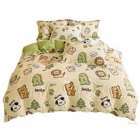 无印良品A类抗菌全棉被套单件100%纯棉卡通印花宿舍单人被罩150*200cm 150cm*200cm 【100%全棉 A类抗菌】森林派对