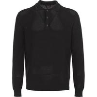 Massimo Dutti 【微镂空】男式100%棉商务休闲户外百搭长袖Polo领套头针织衫