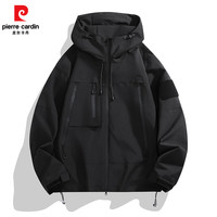 pierre cardin 皮尔·卡丹 皮尔卡丹冲锋衣男女登山服 黑色 2XL
