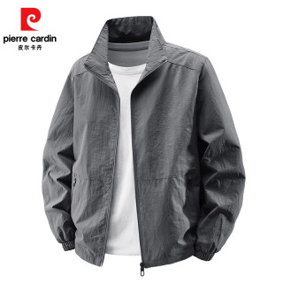 皮尔·卡丹 皮尔卡丹（pierre cardin）2025秋季立领夹克外套男纯色百搭休闲上衣时尚户外运动外套 军