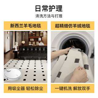 金蝉地毯客厅卧室床边毯2025年羊毛高级感轻奢免洗可擦地垫可机洗抗菌 新西兰羊毛毯高端系列--- 160cm*240cm