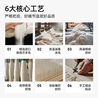 金蝉地毯客厅卧室床边毯2025年羊毛高级感轻奢免洗可擦地垫可机洗抗菌 新西兰羊毛毯高端系列--- 160cm*240cm