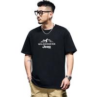 吉普（JEEP）【260G重磅】纯棉短袖T恤男2025夏季薄款圆领宽松潮牌休闲体恤男