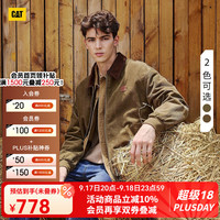 CAT 卡特彼勒 卡特25秋季新品男士经典复古刺绣工装风哈灵顿夹克 浅军绿色 S