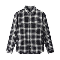 gxgjeans 真五折！美式翻领长袖衬衣 黑白格