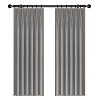 铭聚布艺（MINGJU）窗帘全遮光窗帘成品窗帘布涤塔夫浅灰色挂钩式2.0宽*1.6高1片