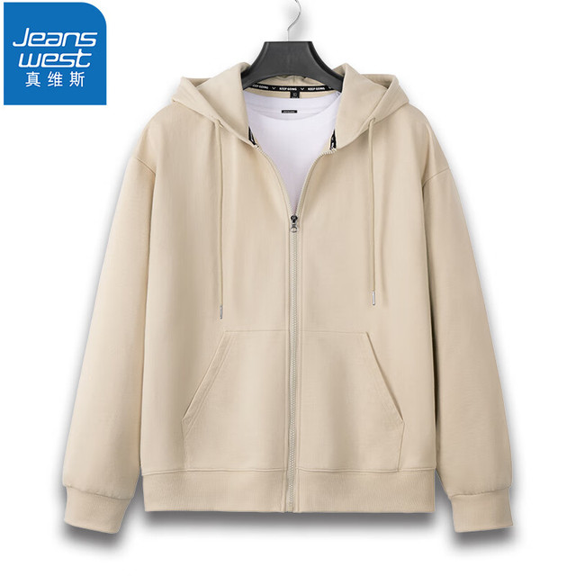 JEANSWEST 真维斯 男女同款拉链连帽卫衣