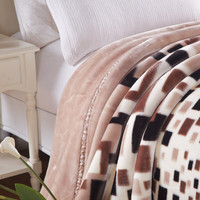 南极人双层毛毯被子冬天加厚款拉舍尔盖毯冬季10婚庆保暖盖毯宿舍绒毯子 CC-661方格 180x220cm约6斤.