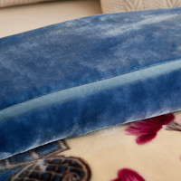 南极人双层毛毯被子冬天加厚款拉舍尔盖毯冬季10婚庆保暖盖毯宿舍绒毯子 CC-805 蓝灰 200x230cm约7斤